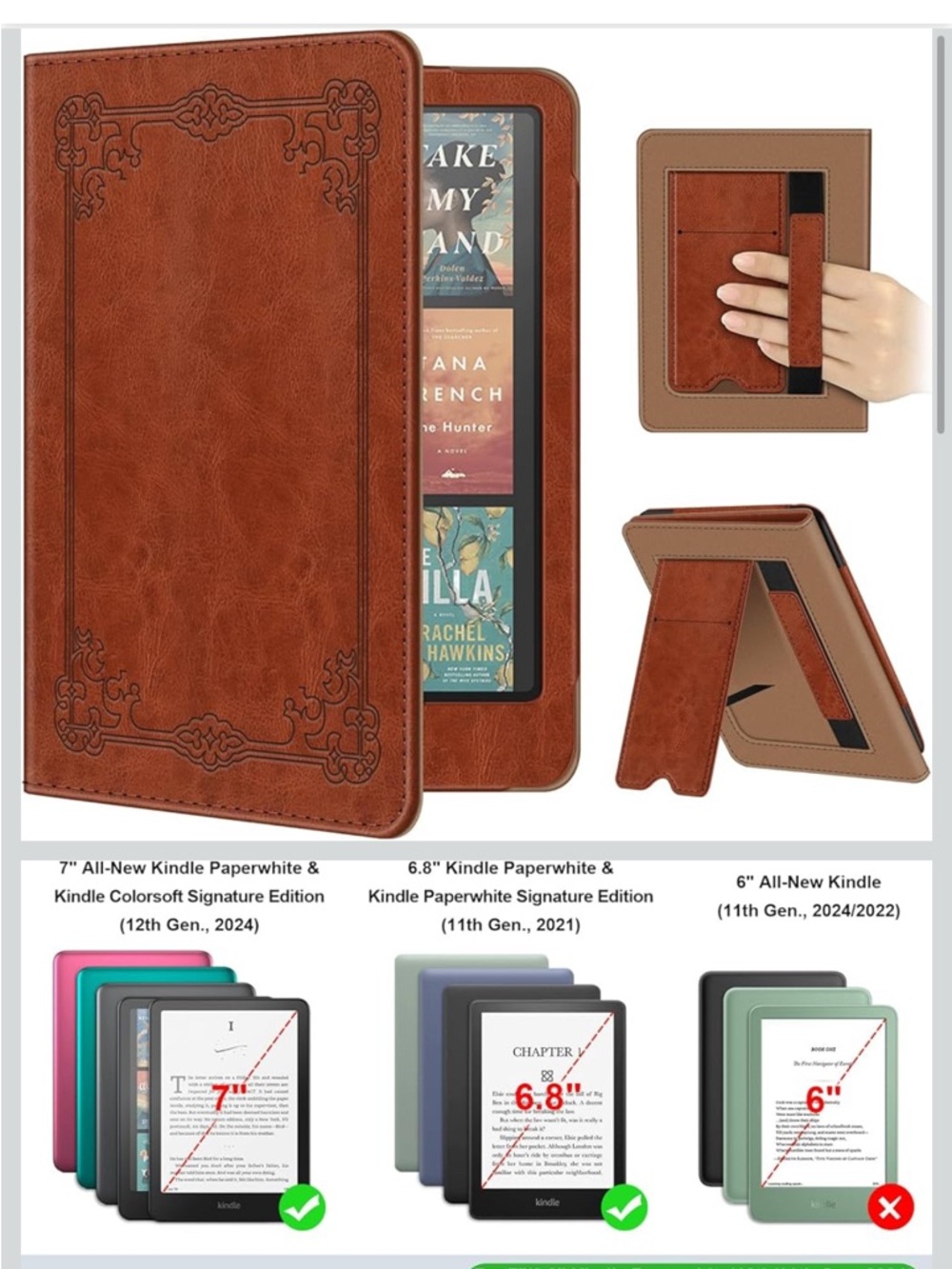 Fintie Case Kindle Paperwhite Colorsoft Slim Foldable Stand Cover Vintage Brown